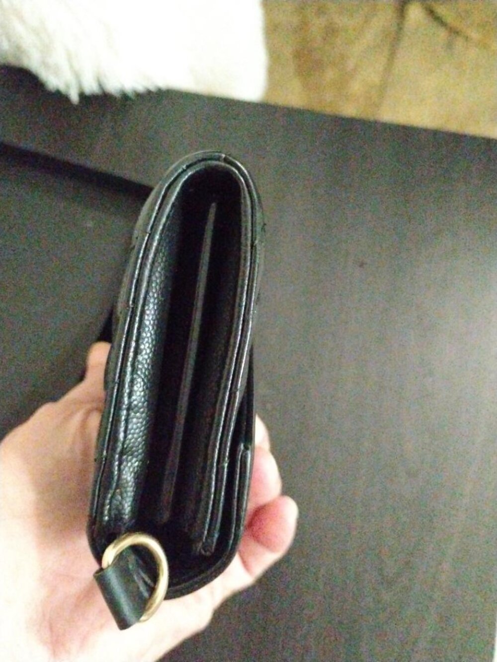 YSL Monogram Large Wallet on Chain in Grained Leather EUC - Picture 8 of 15